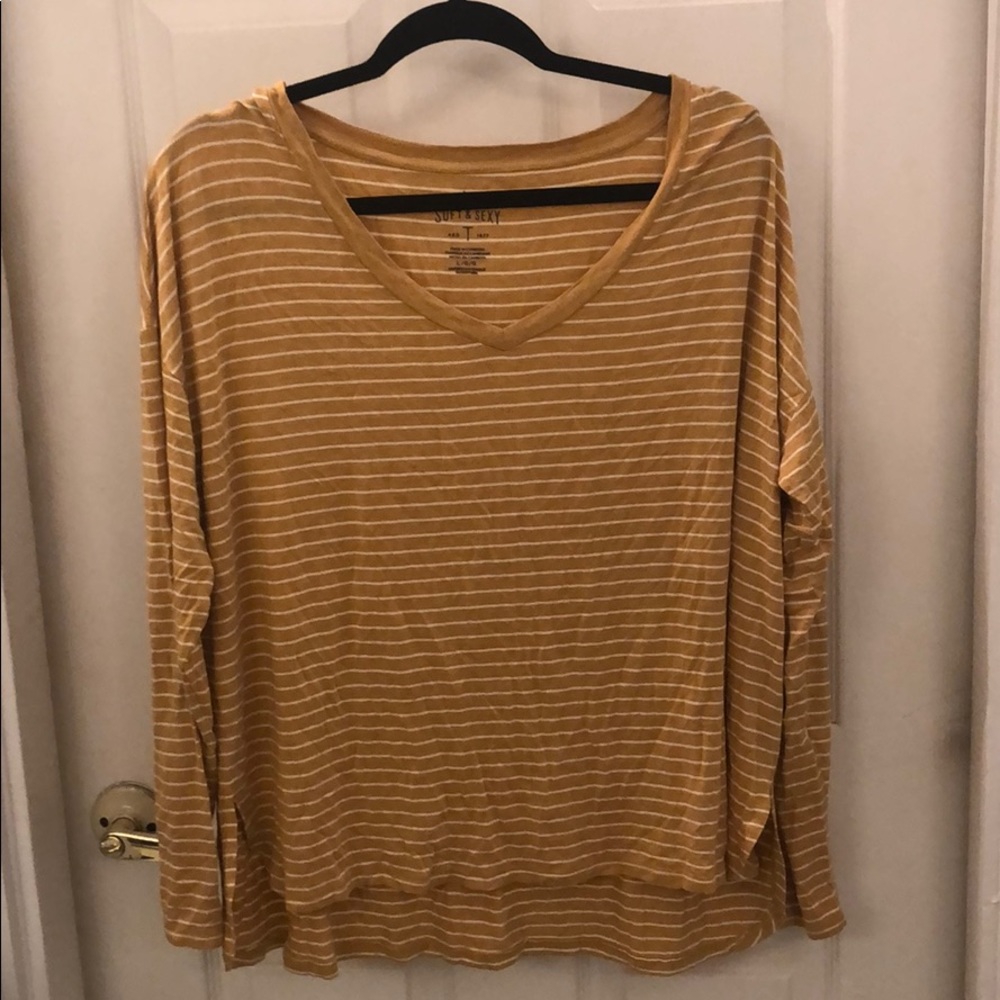 American Eagle Striped Long Sleeve Tee Shirt